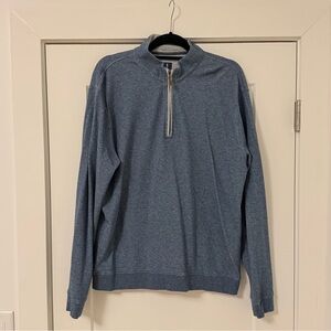 johnnie-O Heathered Slate Blue Quarter-Zip Sweater